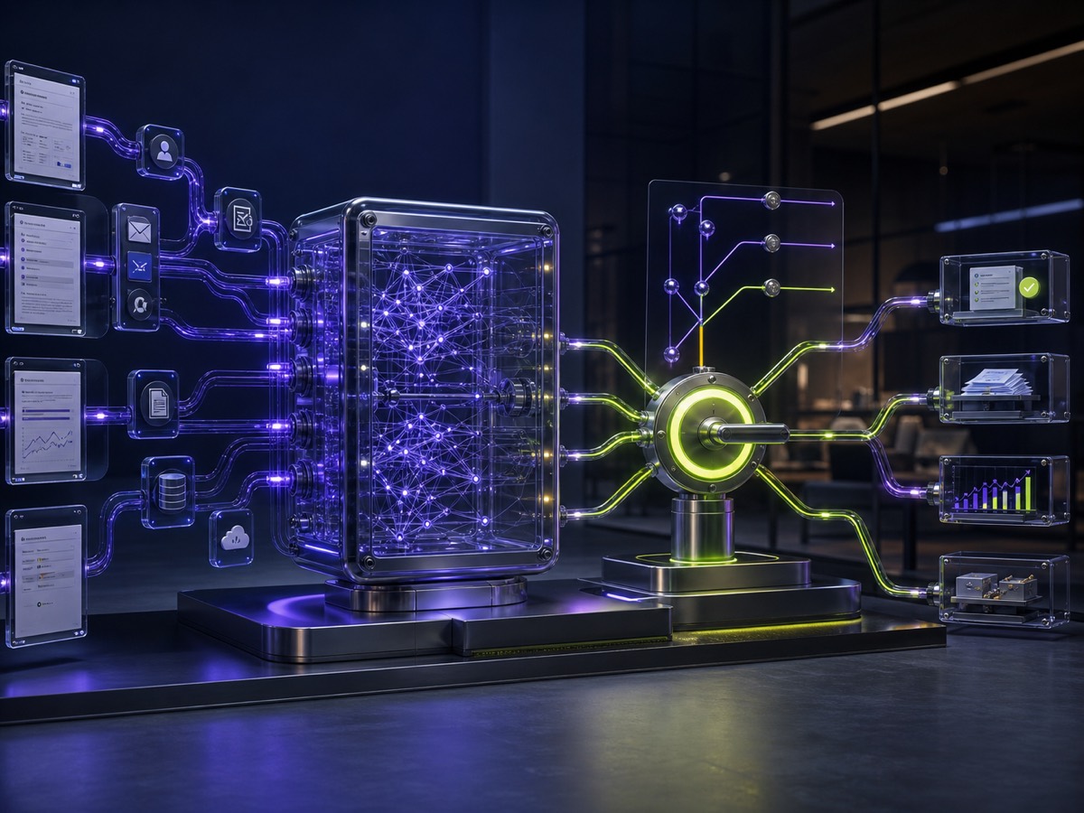 Визуальная схема услуги «AI-автоматизация для бизнеса»